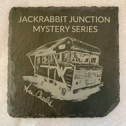 Jackrabbit Junction Slate Drink Coaster